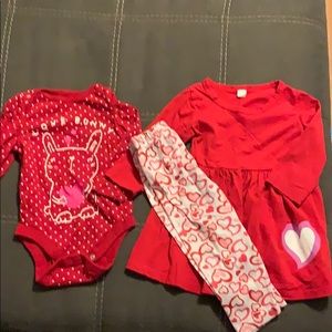 Valentine’s Day outfit and onsie 18 month
